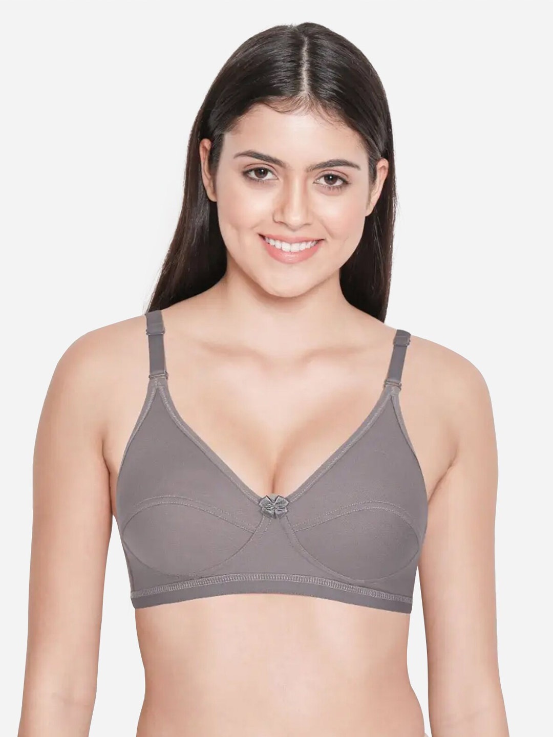 

Susie Non-Wired All Day Comfort Medium Coverage Cotton Everyday Bra, Grey