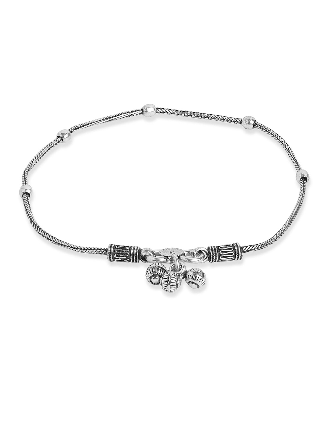 

ahilya 92.5 Sterling Silver Beaded Anklet, White