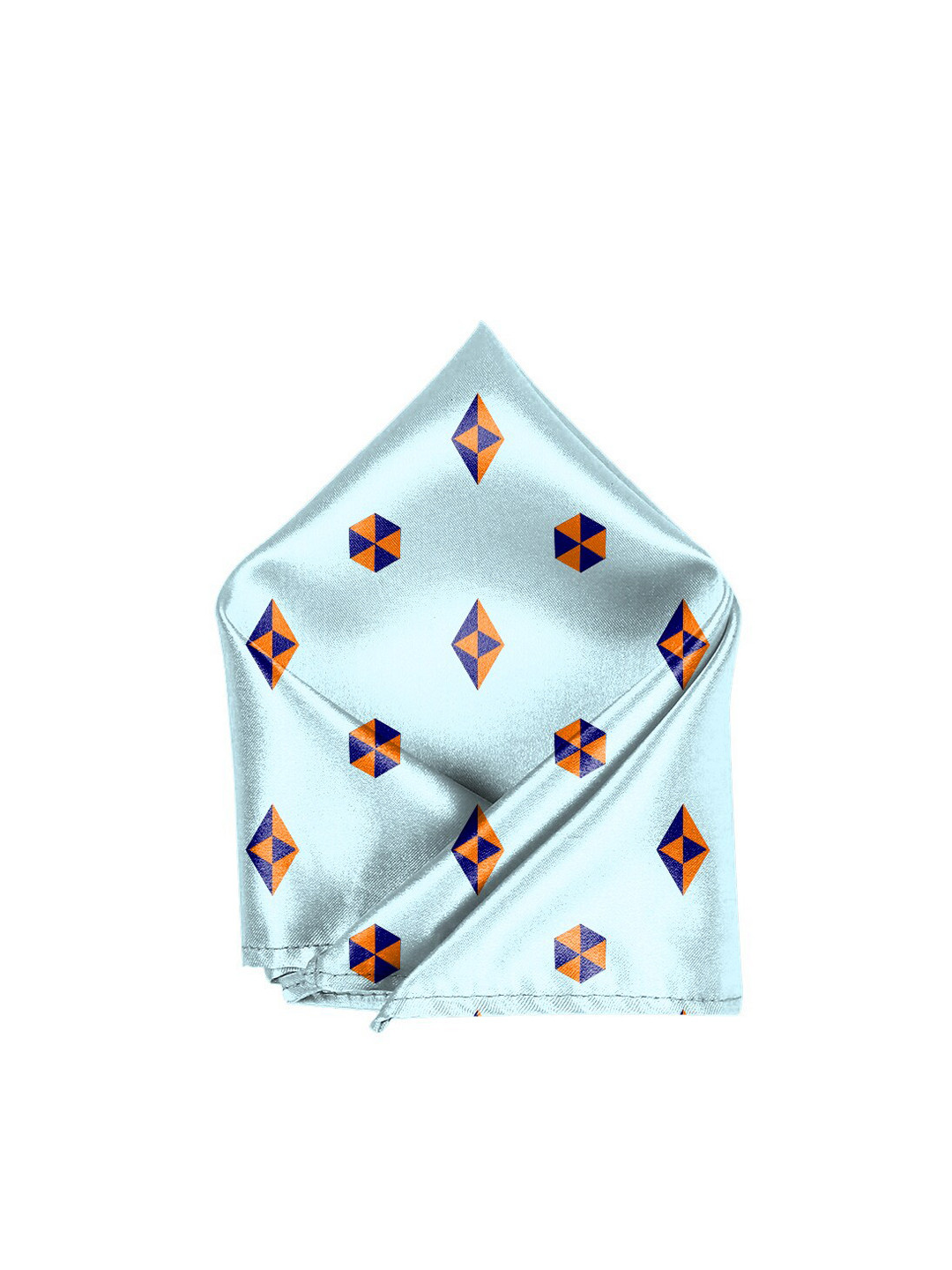 

Blacksmith Men Geometric Printed Satin Pocket Square, Blue
