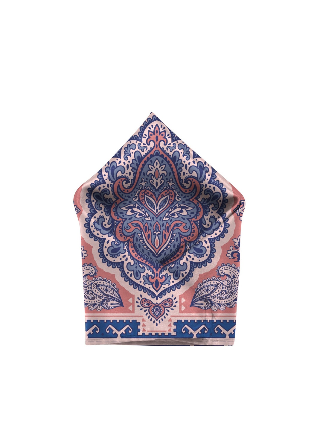 

Blacksmith Men Ethnic Motifs Printed Satin Pocket Square, Pink