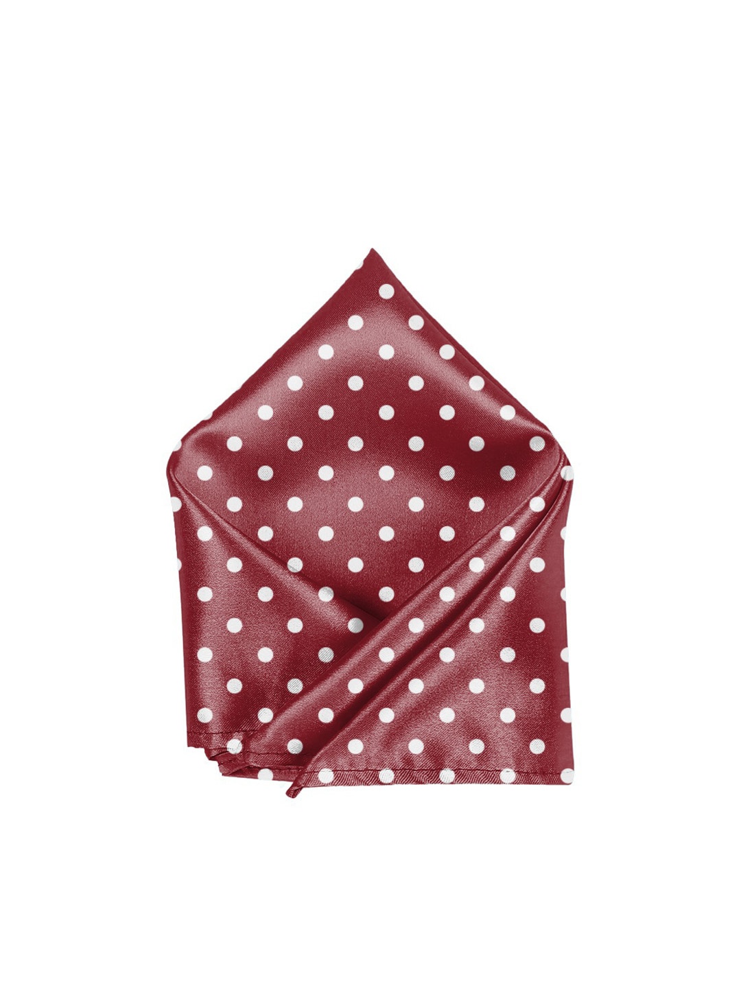 

Blacksmith Men Polka Dots Printed Satin Pocket Square, Maroon