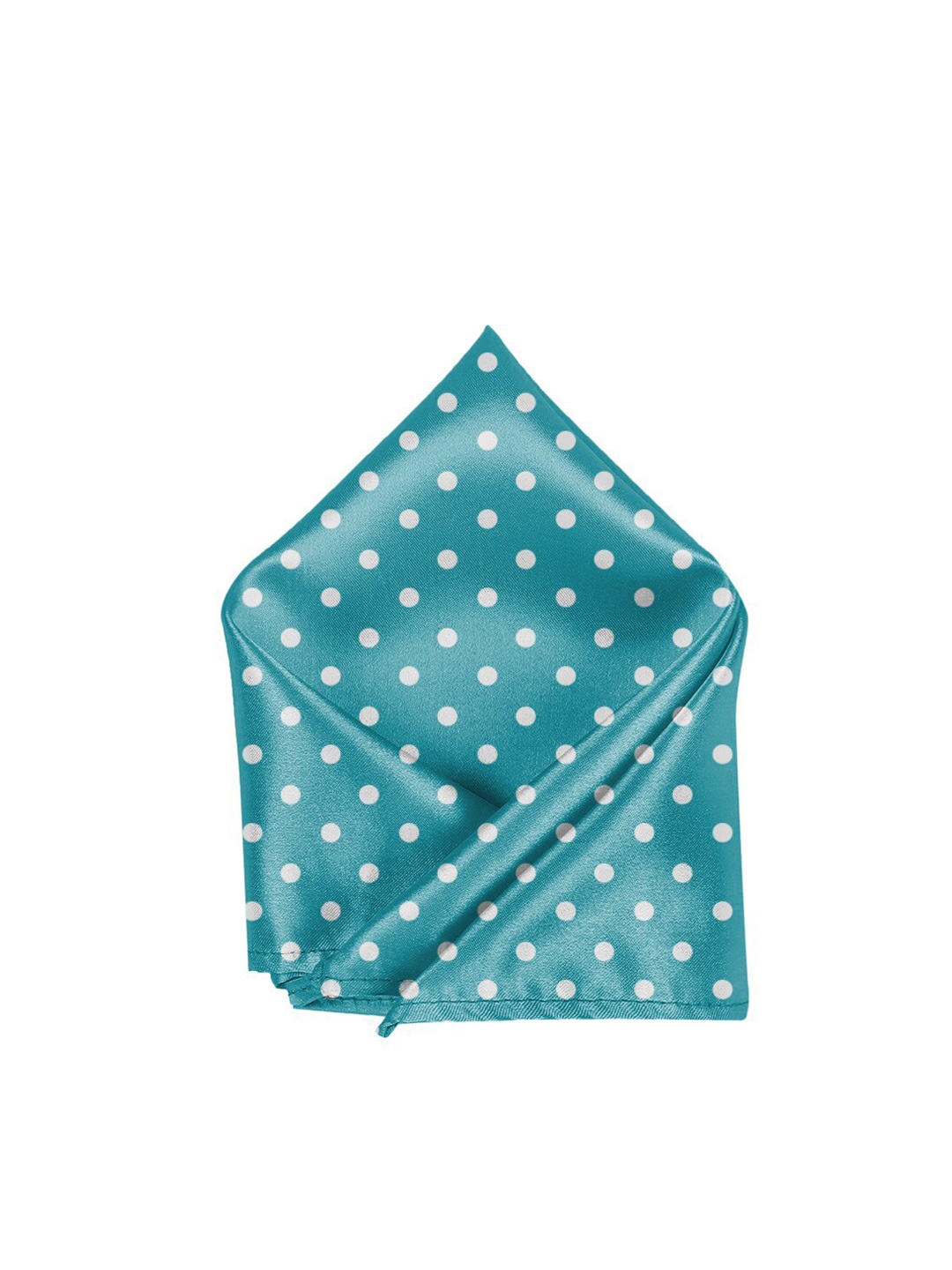 

Blacksmith Men Polka Dots Printed Satin Pocket Square, Blue