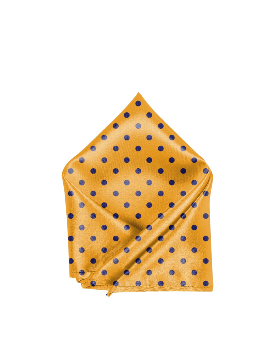 

Blacksmith Men Polka Dots Printed Satin Pocket Square, Yellow