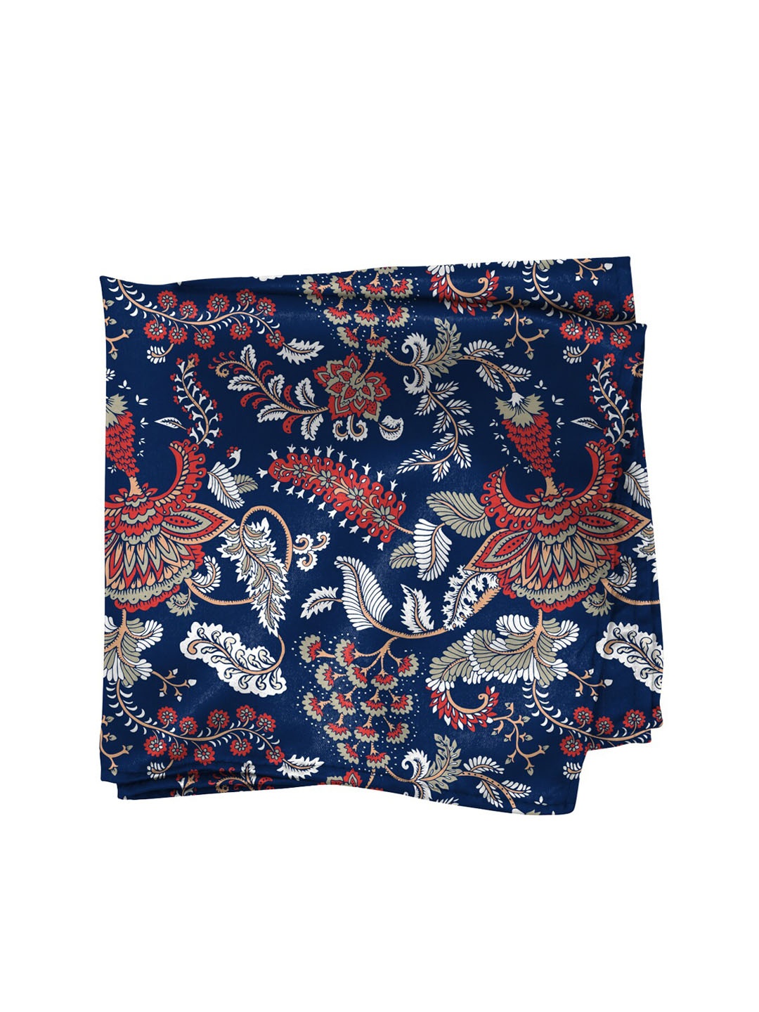 

Blacksmith Men Printed Satin Pocket Square, Navy blue