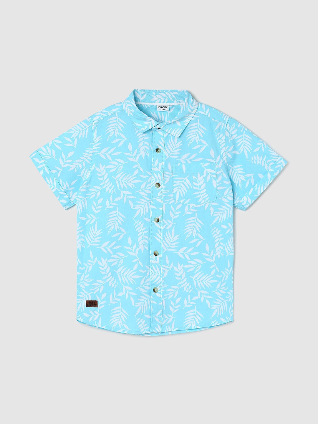 

max Boys Opaque Printed Casual Shirt, Blue