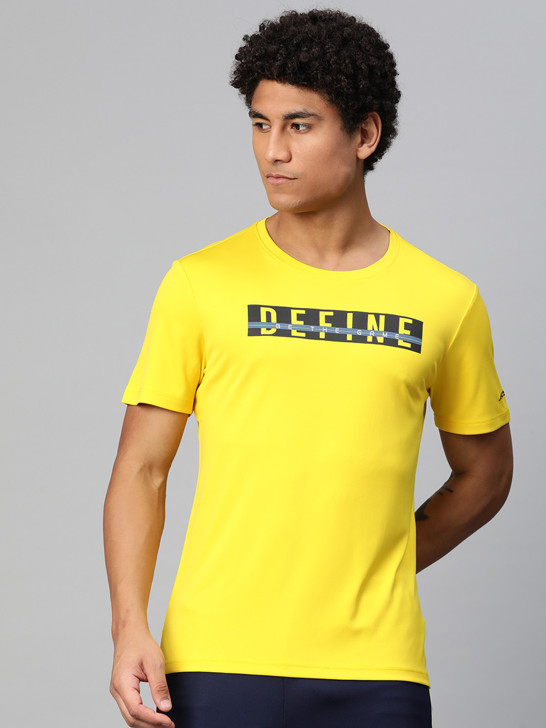 

Alcis Typography Printed Anti Static Slim Fit T-shirt, Yellow