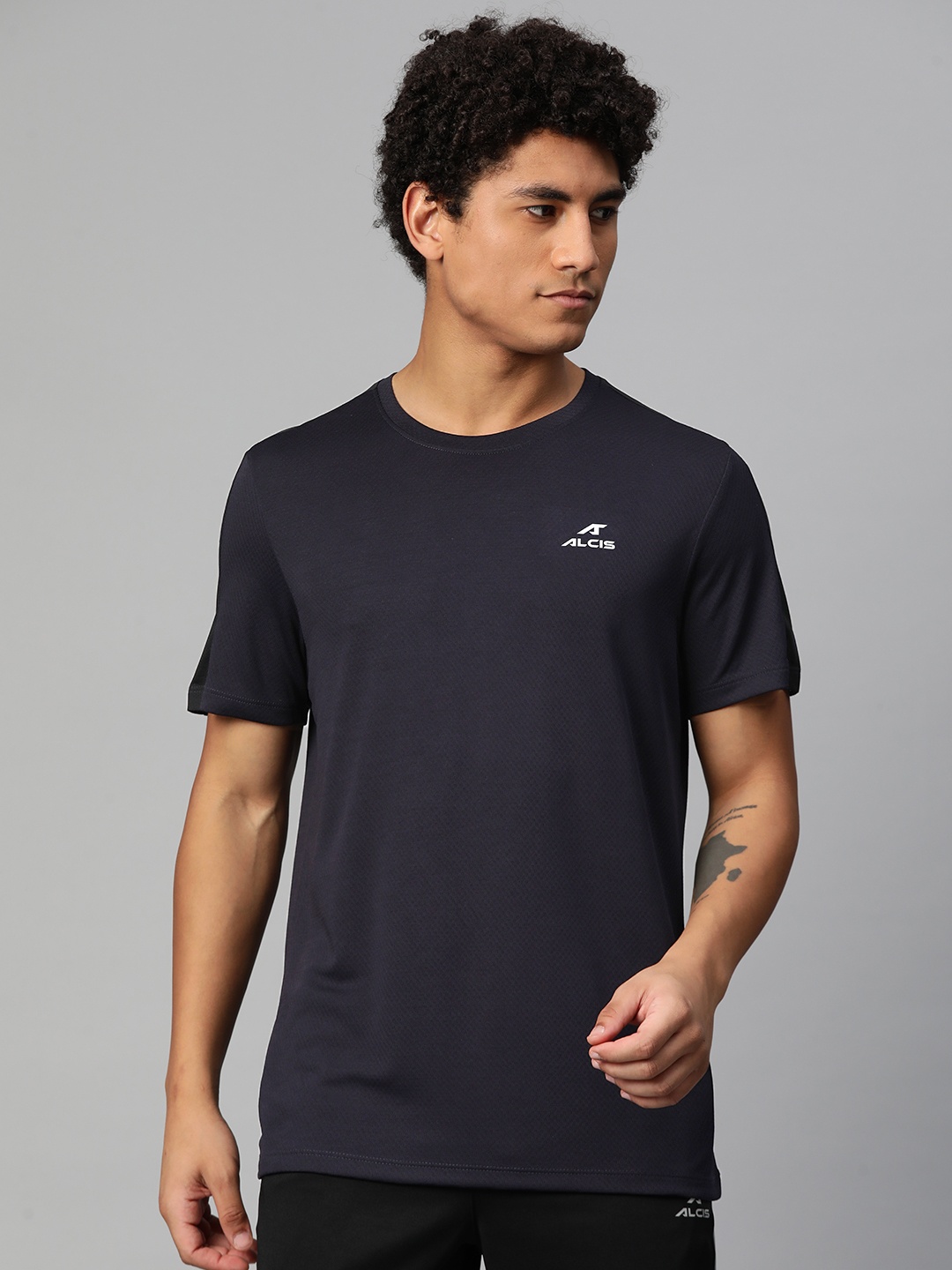 

Alcis Brand Logo Printed Anti Static Slim Fit T-shirt, Navy blue