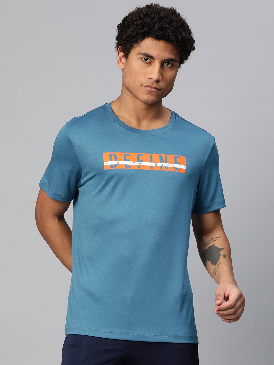 

Alcis Typography Printed Anti Static Slim Fit T-shirt, Blue