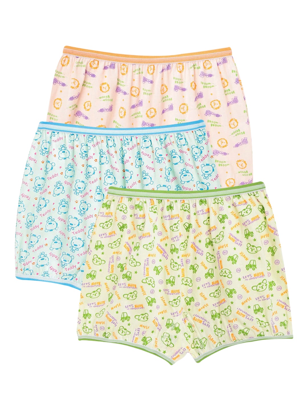 

Bodycare Kids Infants Kids Pack of 3 Assorted Printed Pure Cotton Boy Shorts Briefs