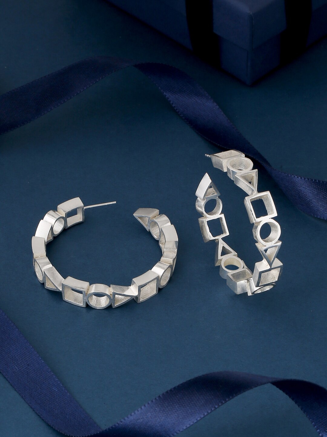 

Mitali Jain Rose Gold-Plated Circular Half Hoop Earrings