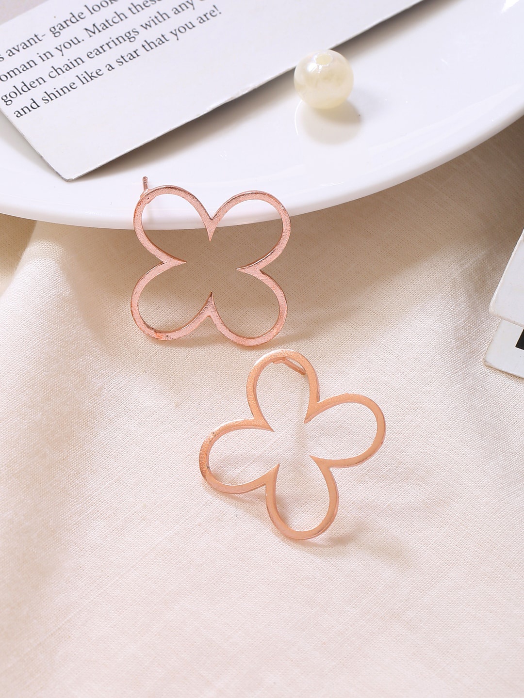 

Mitali Jain Rose Gold Plated Floral Studs Earrings