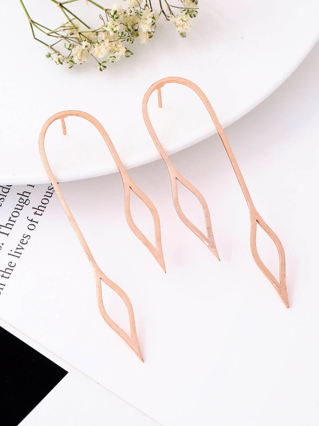 

Mitali Jain Rose Gold Plated Classic Drop Earrings