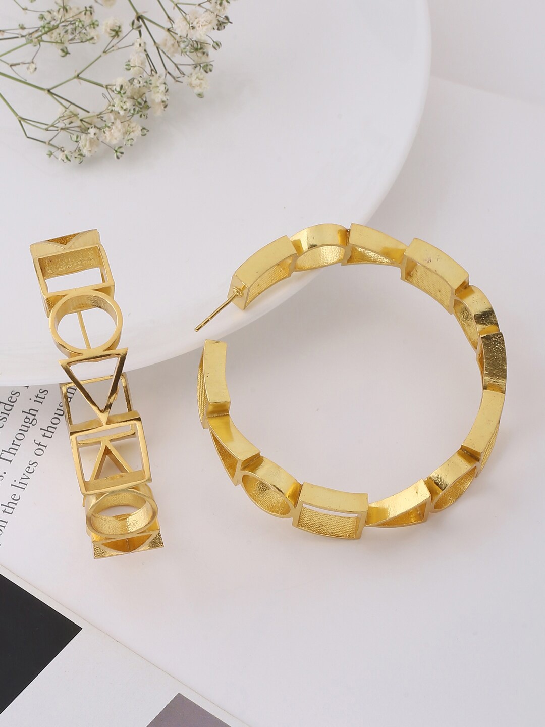 

Mitali Jain Gold-Plated Circular Half Hoop Earrings