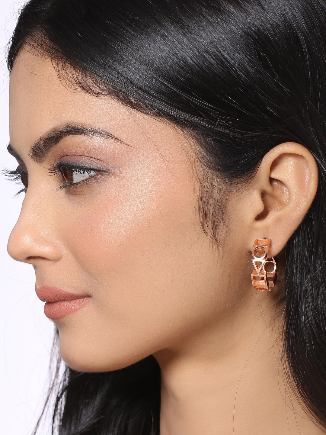 

Mitali Jain Gold Plated Circular Half Hoop Earrings