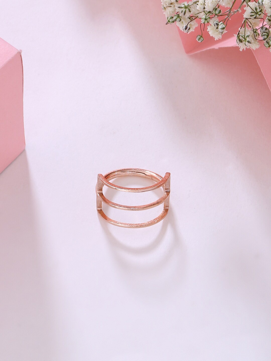 

Mitali Jain Rose Gold-Plated & Studded Finger Ring