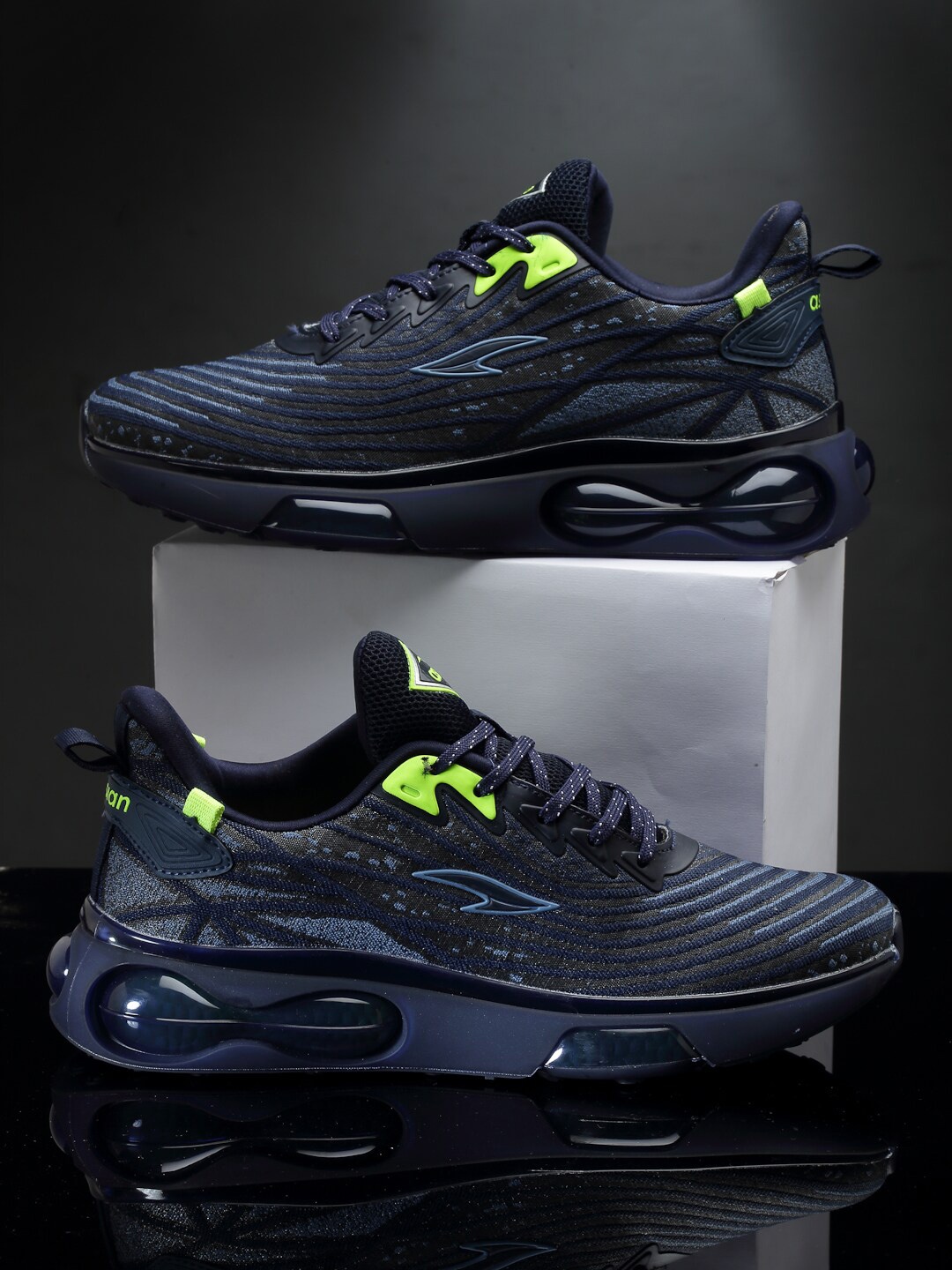 

ASIAN Men Airweave-02 Memory Foam Mesh Non-Marking Running Shoes, Navy blue