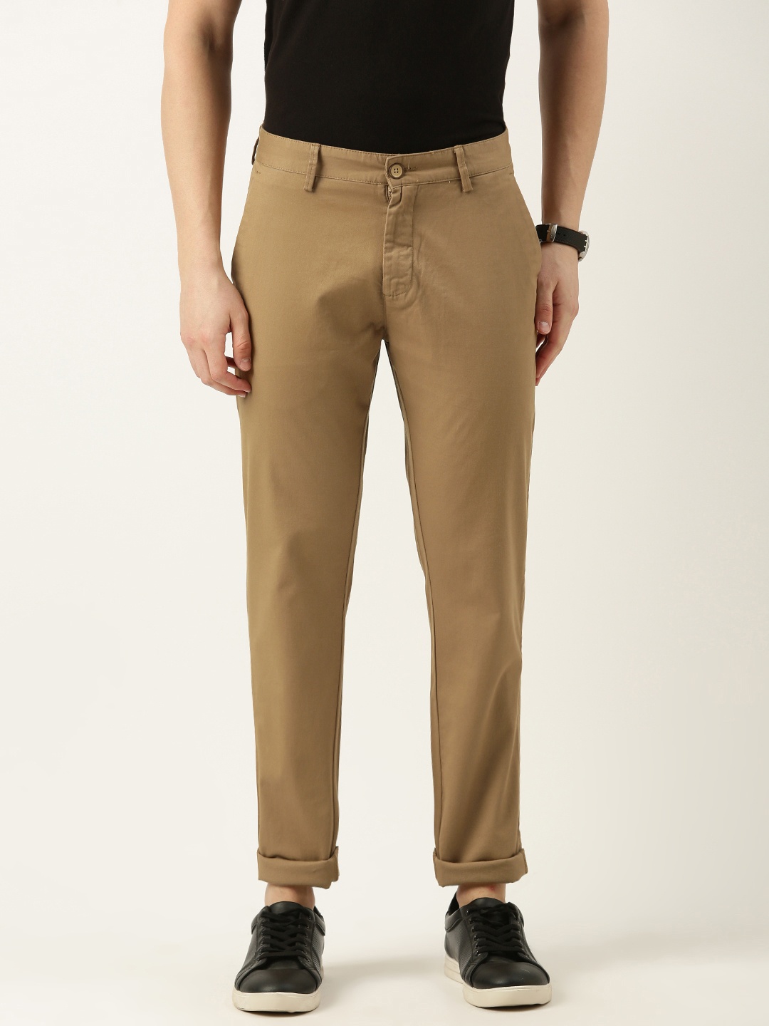 

Peter England Men Slim Fit Chinos Trousers, Brown