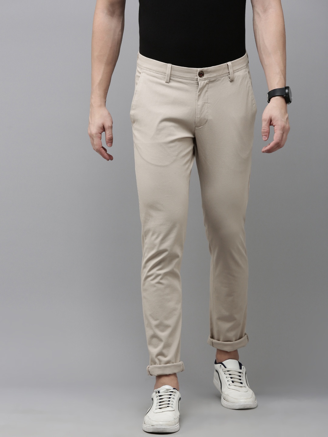 

Van Heusen Sport Men Slim Fit Chinos Trousers, Beige