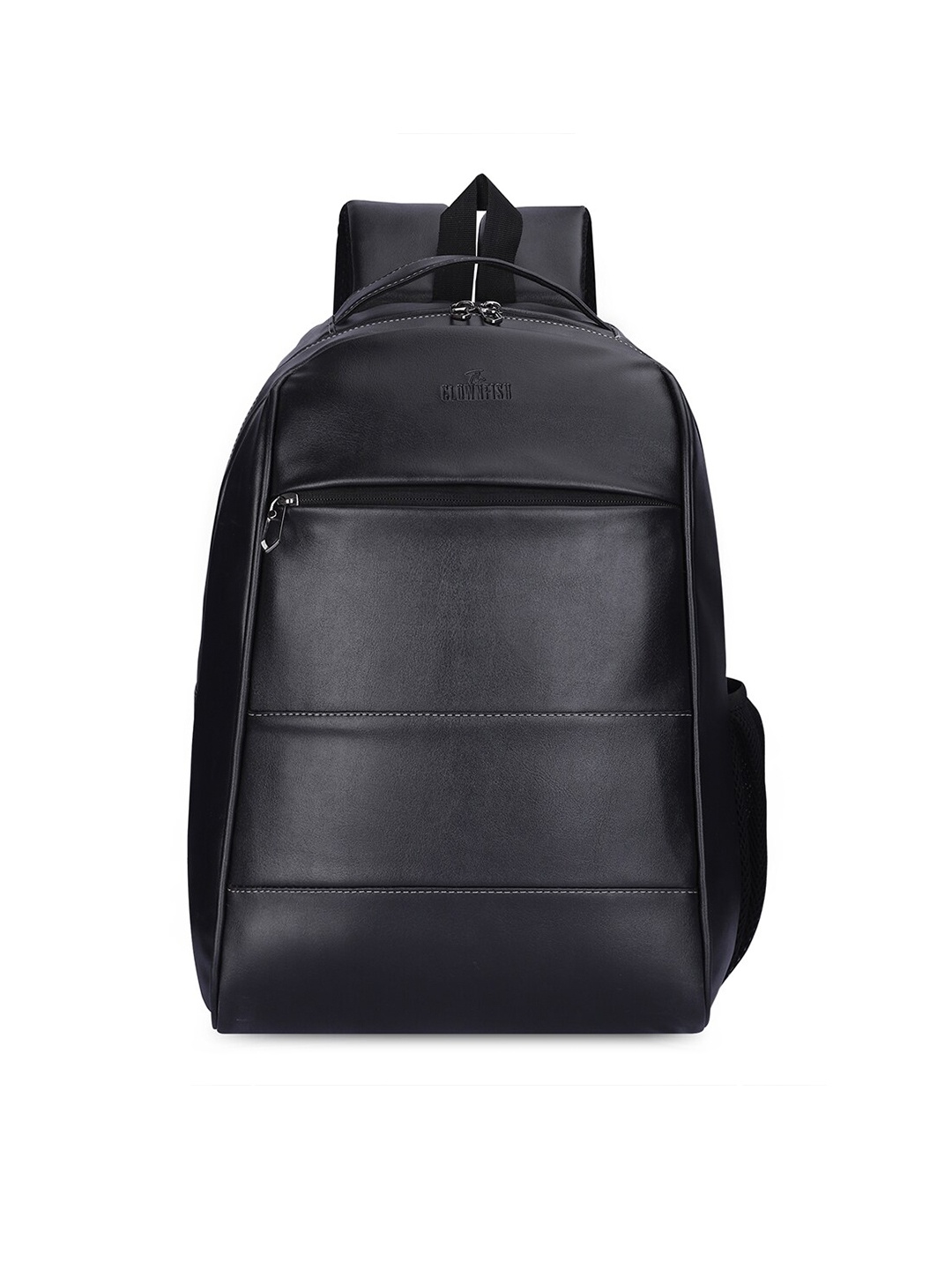 

THE CLOWNFISH Leather Laptop Backpack, Black