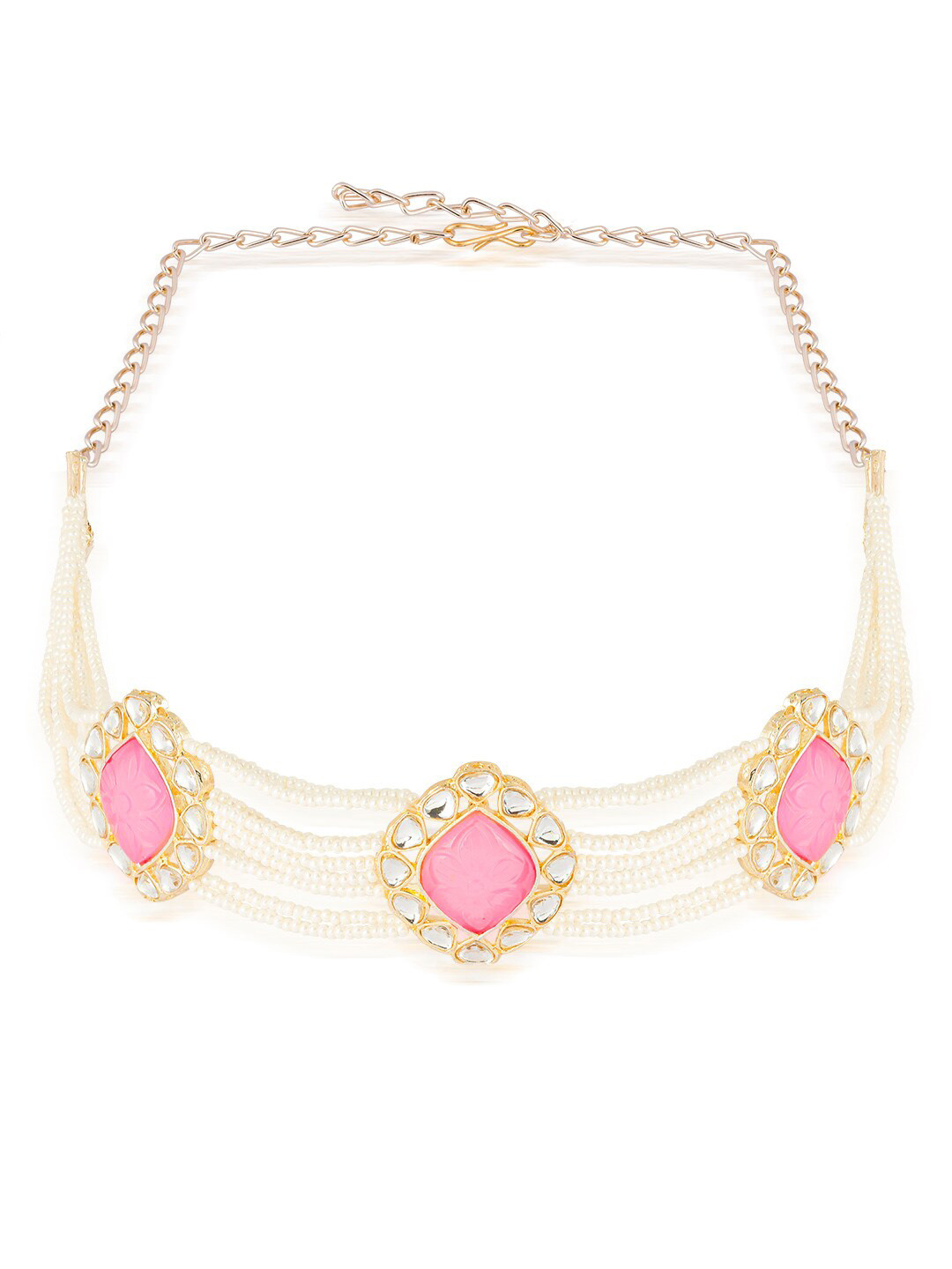 

HAIR DRAMA CO. Gold-Plated Embellished Tiara, Pink