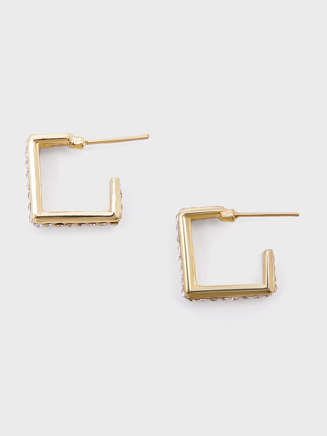 

20Dresses Gold-Plated Square Half Hoop Earrings