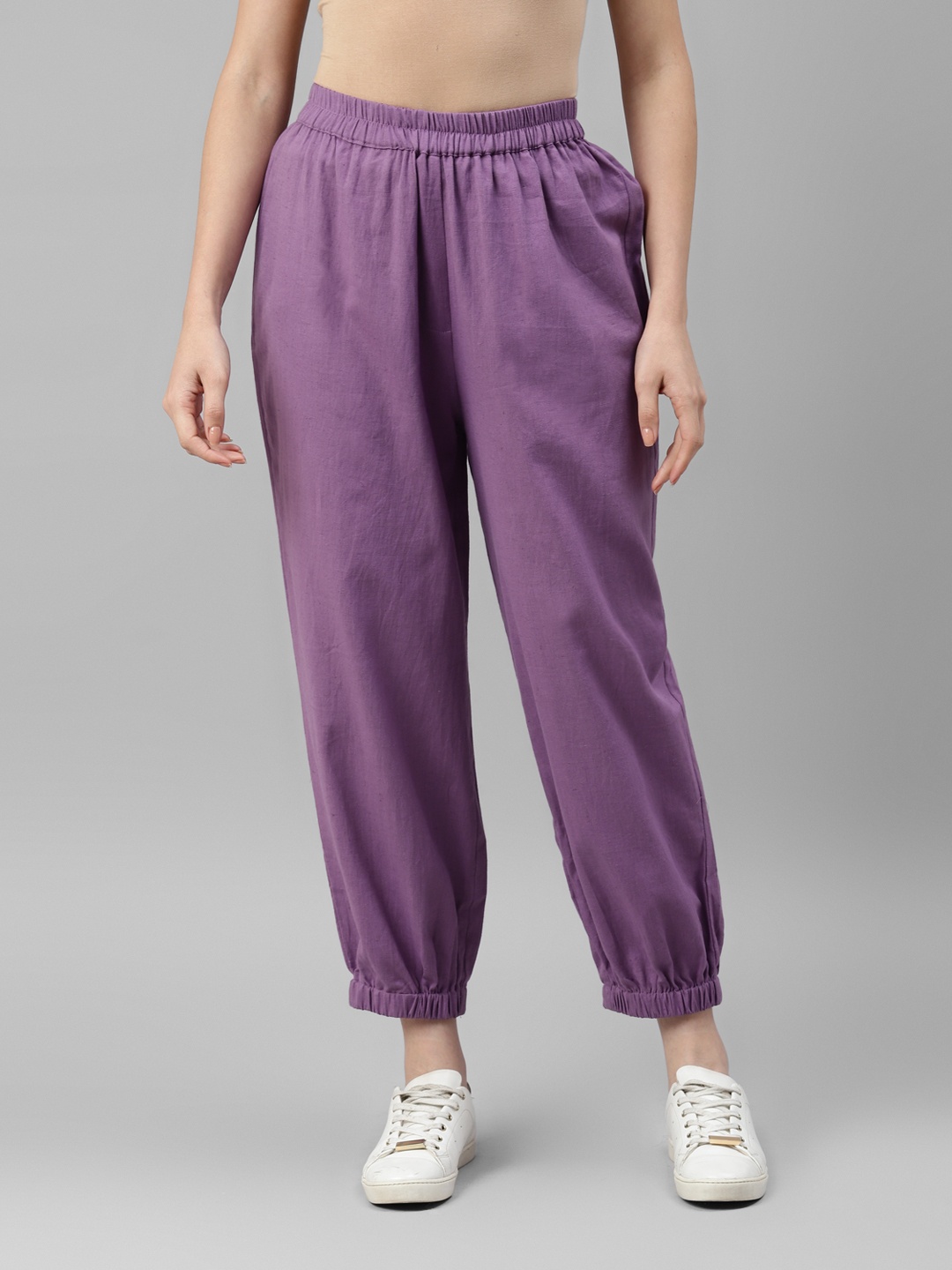 

DEEBACO Women Relaxed Joggers Trousers, Purple