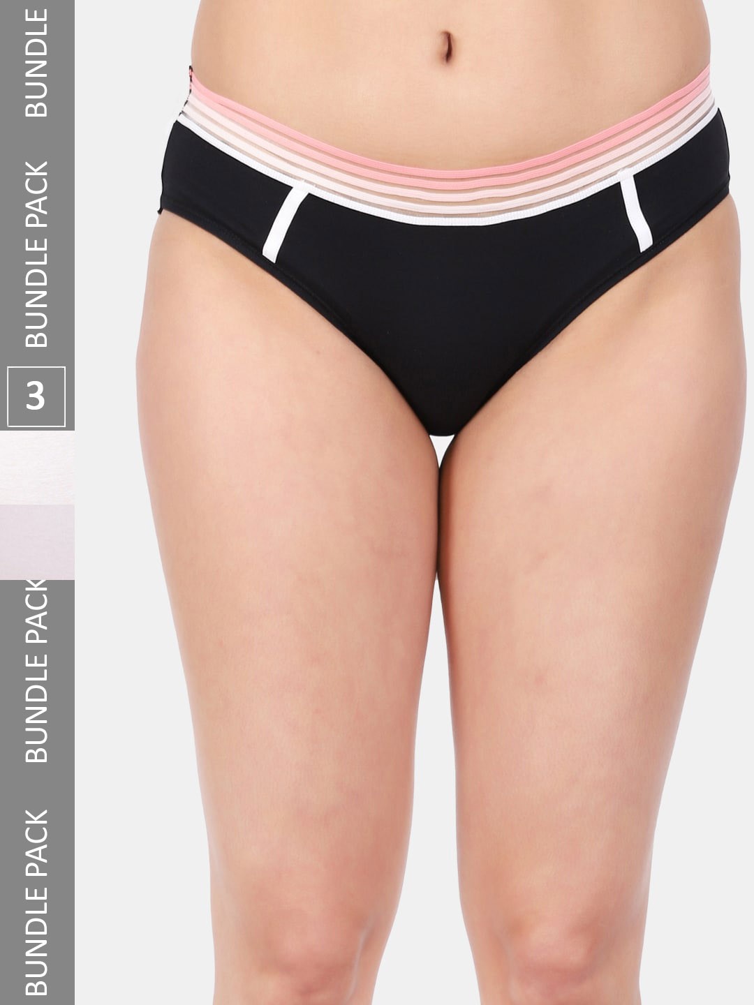 

Amour Secret Women Pack Of 3 Mid-Rise Anti-Bacterial Hipster Briefs, Black