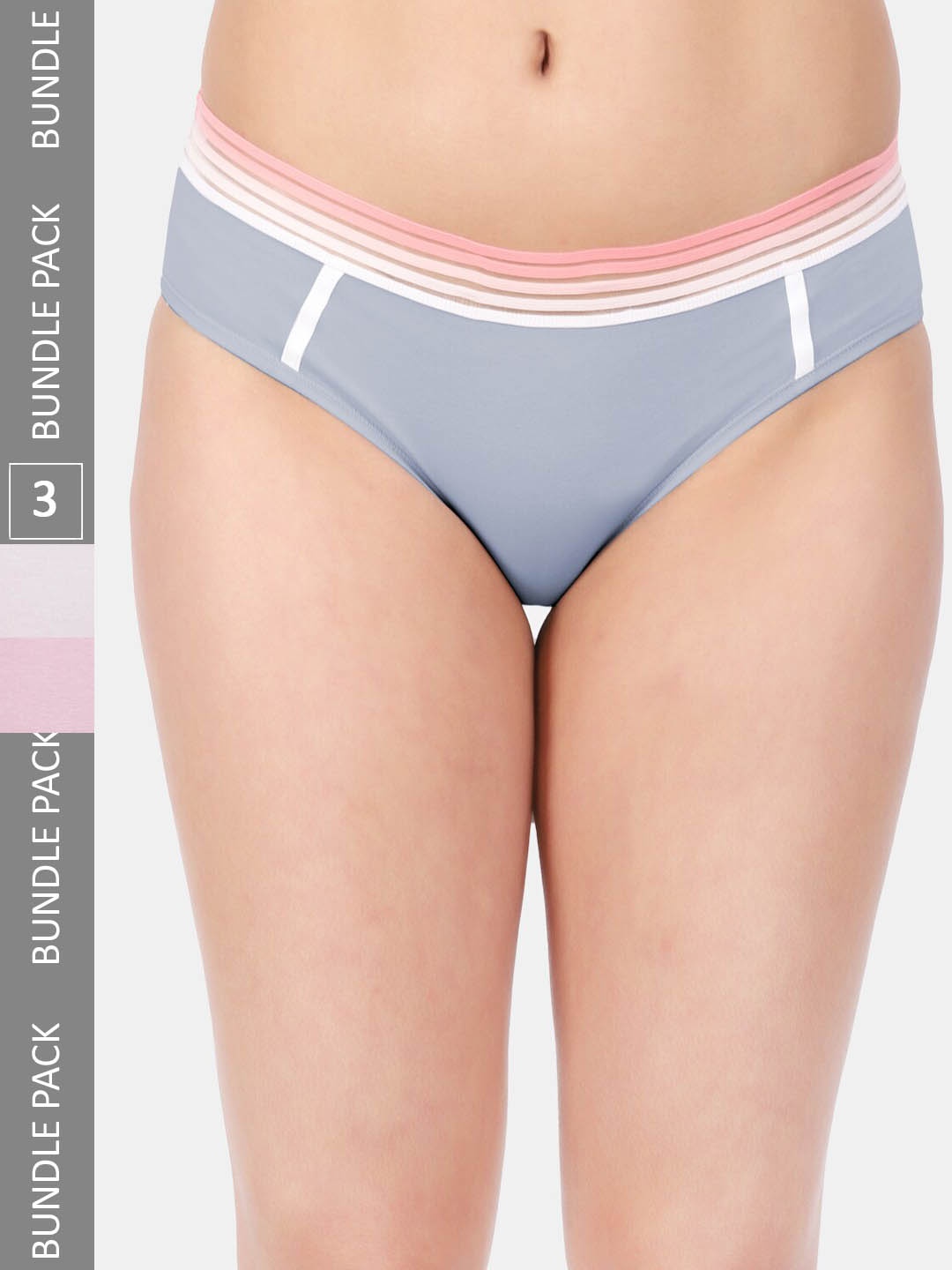 

Amour Secret Women Pack Of 3 Mid-Rise Anti-Bacterial Hipster Briefs, Grey