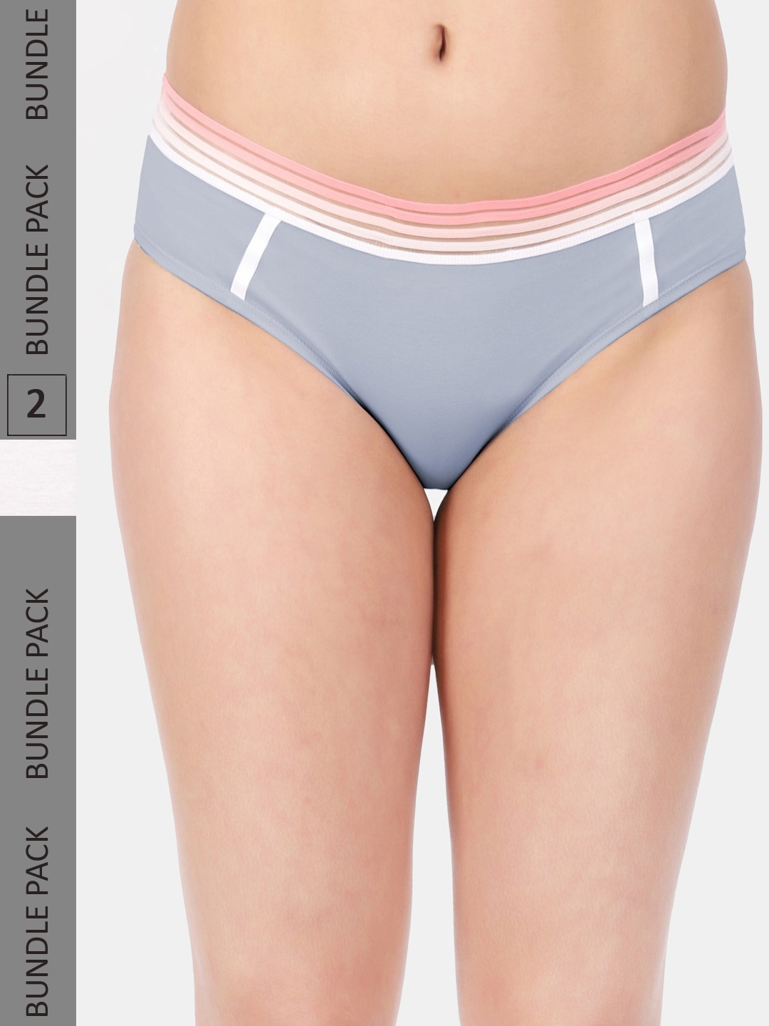 

Amour Secret Women Pack Of 3 Anti Bacterial Hipster Briefs, Grey