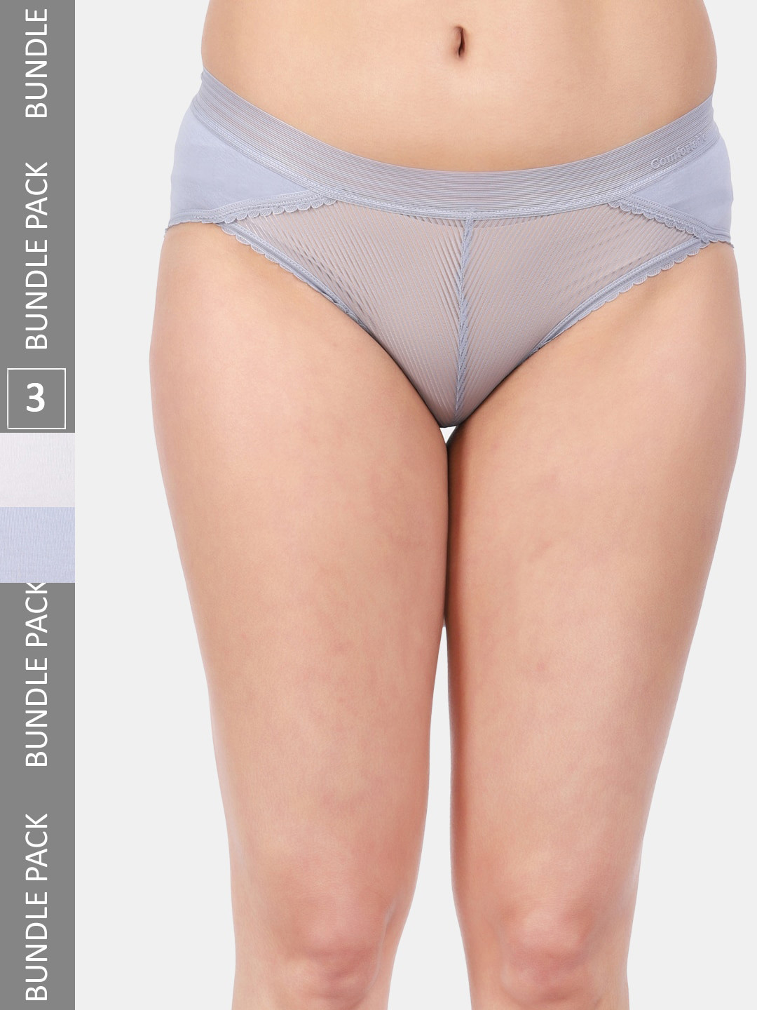 

Amour Secret Women Pack Of 3 Anti Bacterial Hipster Briefs, Blue