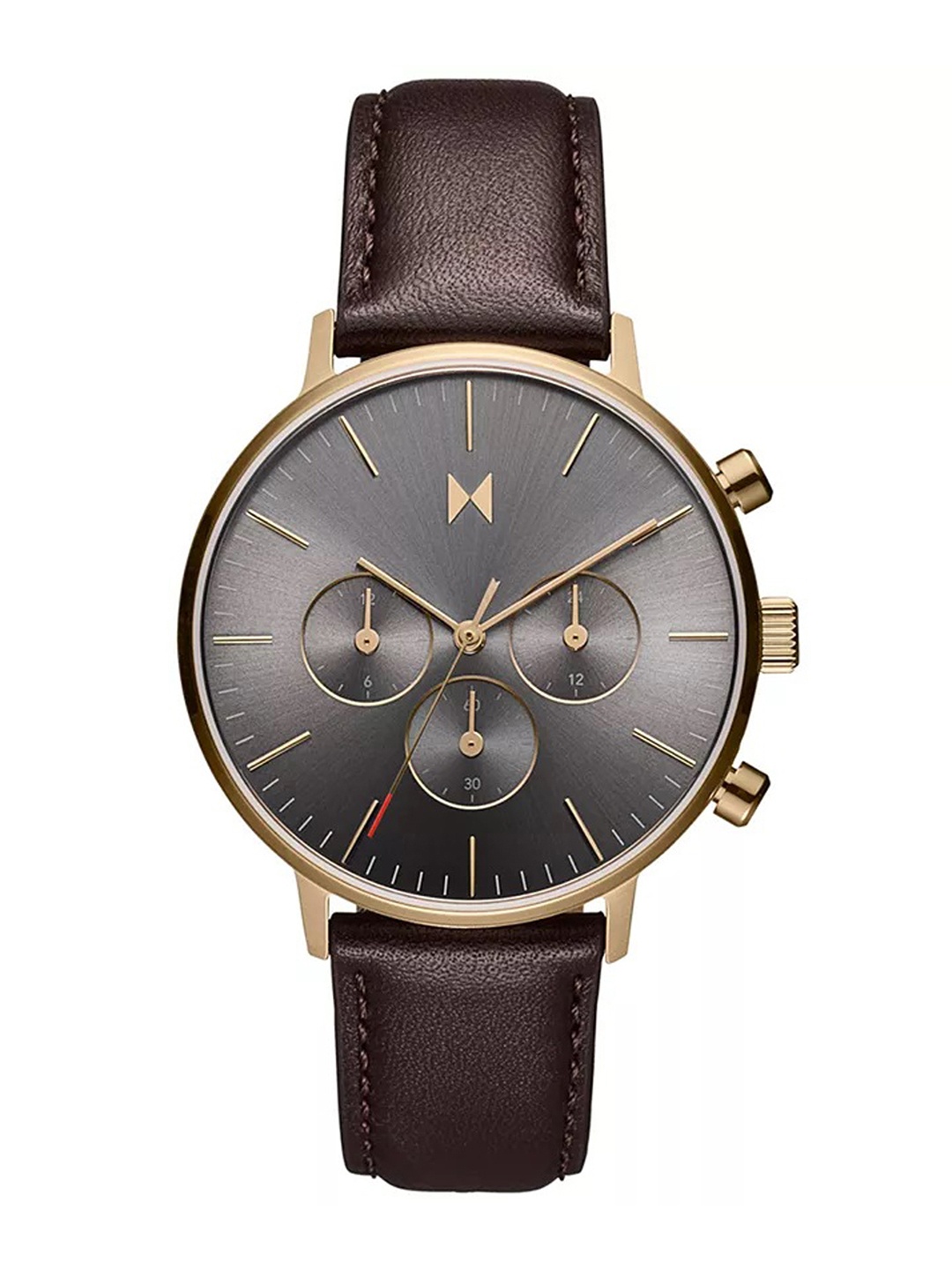 

MVMT Men Legacy Traveler Leather Analogue Chronograph Watch 28000281, Grey