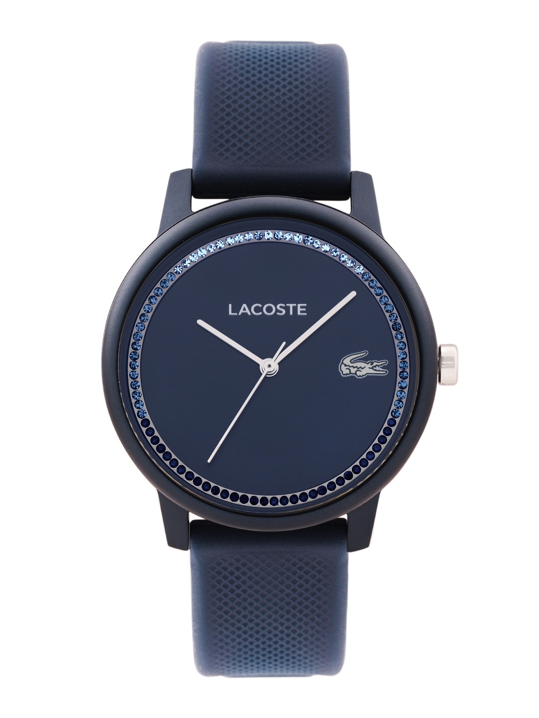 

Lacoste Women L.12.12 Go Embellished Dial & Silicon Straps Analogue Watch 2001290, Navy blue