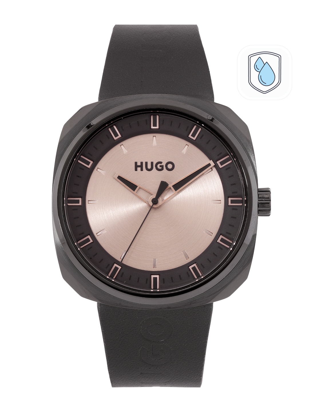 

HUGO Men #Shrill Octagonal Leather Analogue Watch 1530308, Brown