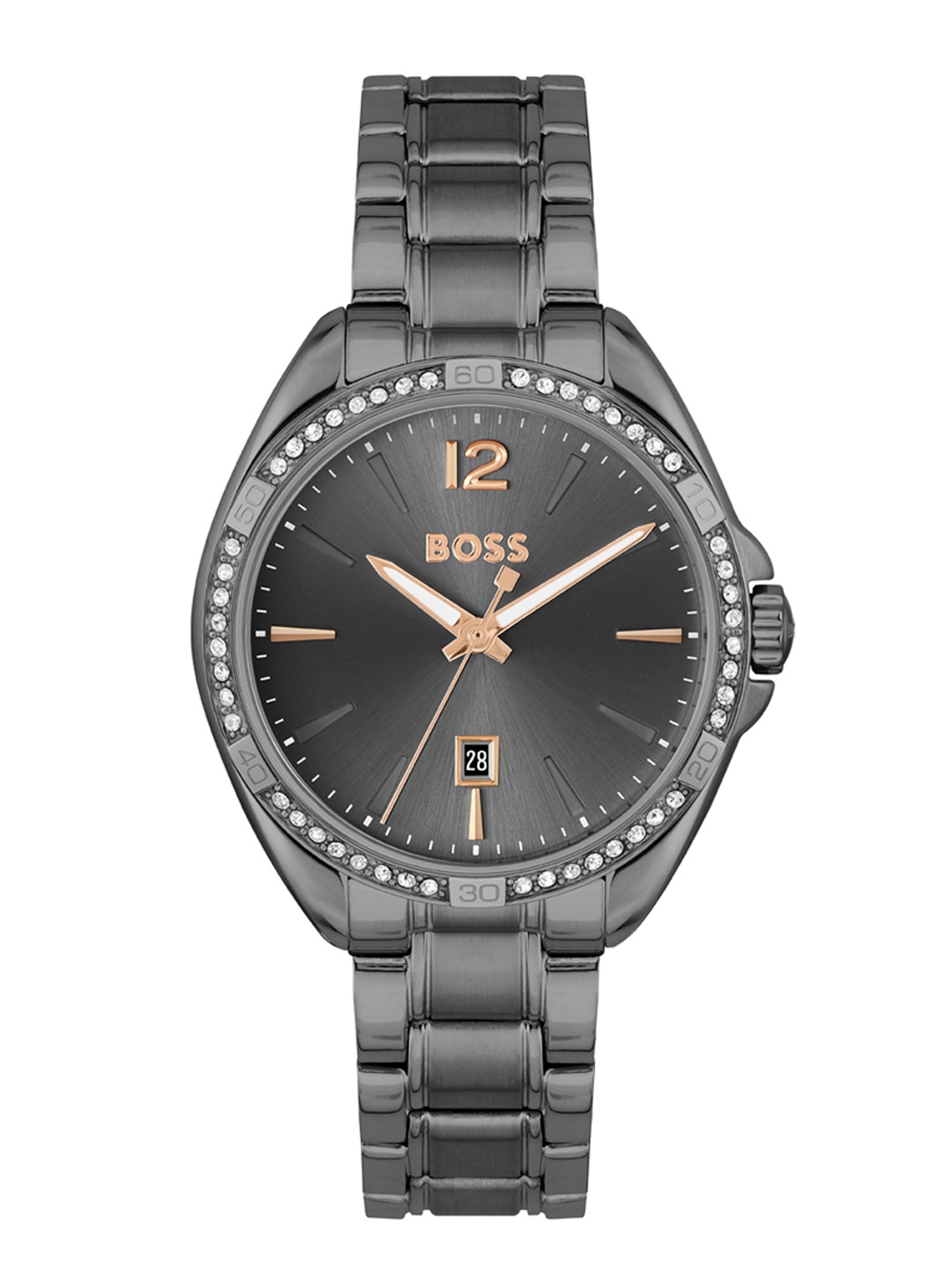 

Hugo Boss Women Embellished Felina Analogue Watch 1502620, Black