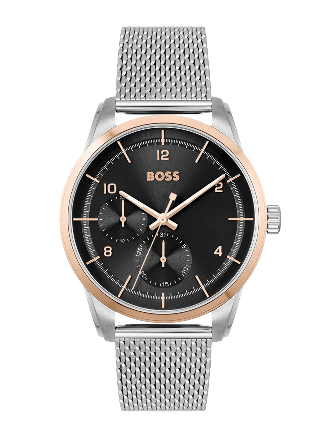 

Hugo Boss Men Stainless Steel Bracelet Style Strap Analogue Multi Function Watch 1513961, Black