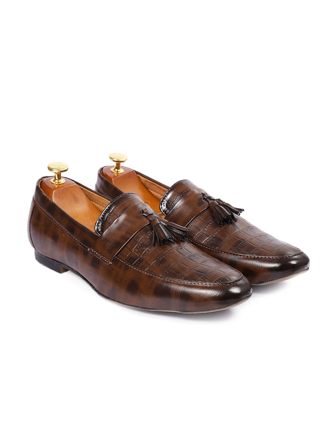 

Bxxy Men Textured Tassel Loafers, Brown