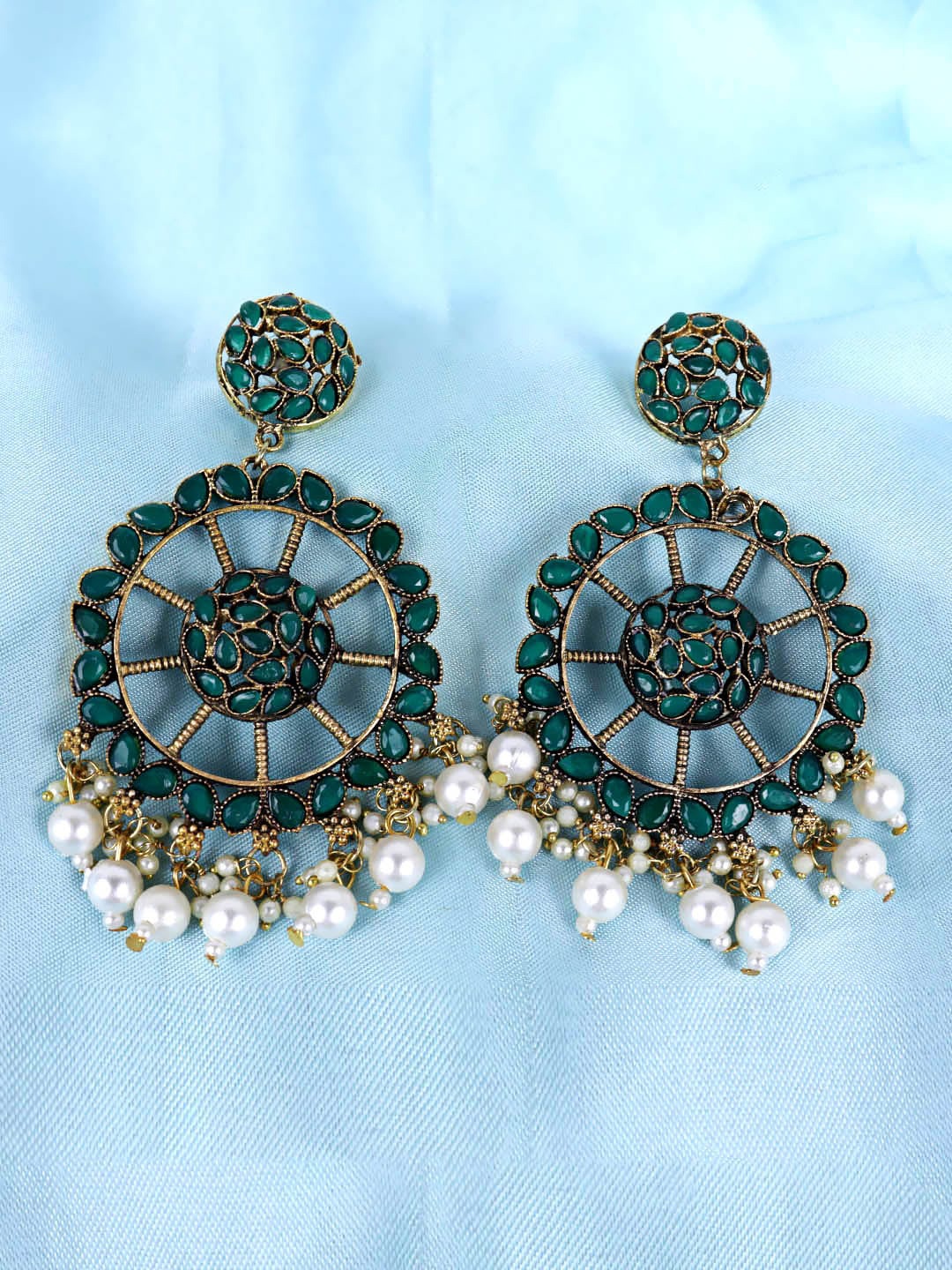 

Krelin Traditional Ethnic Classic Drop Earrings, Green