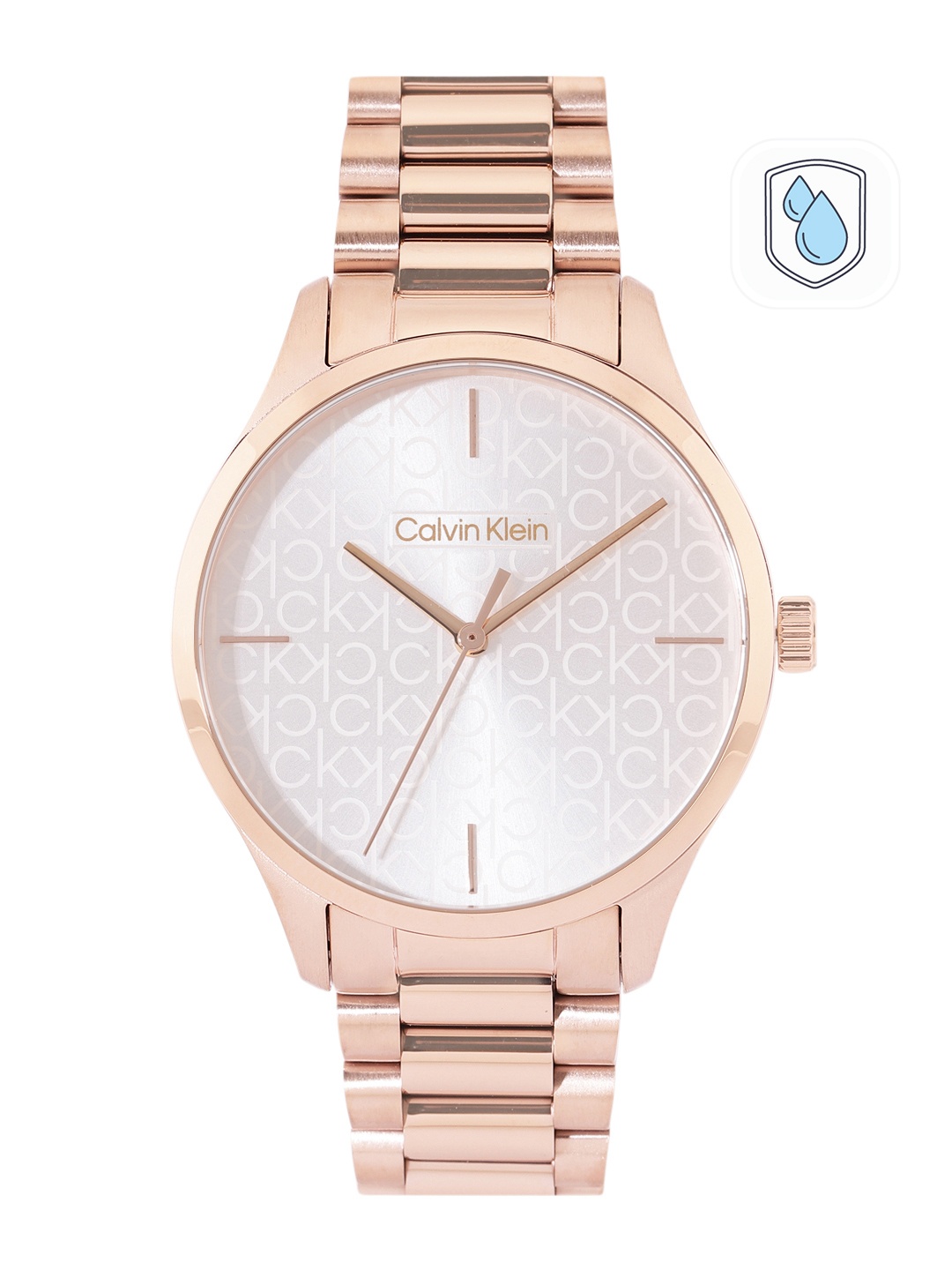 

Calvin Klein Unisex Iconic Brand Logo Patterned Analogue Watch 25200313, Silver
