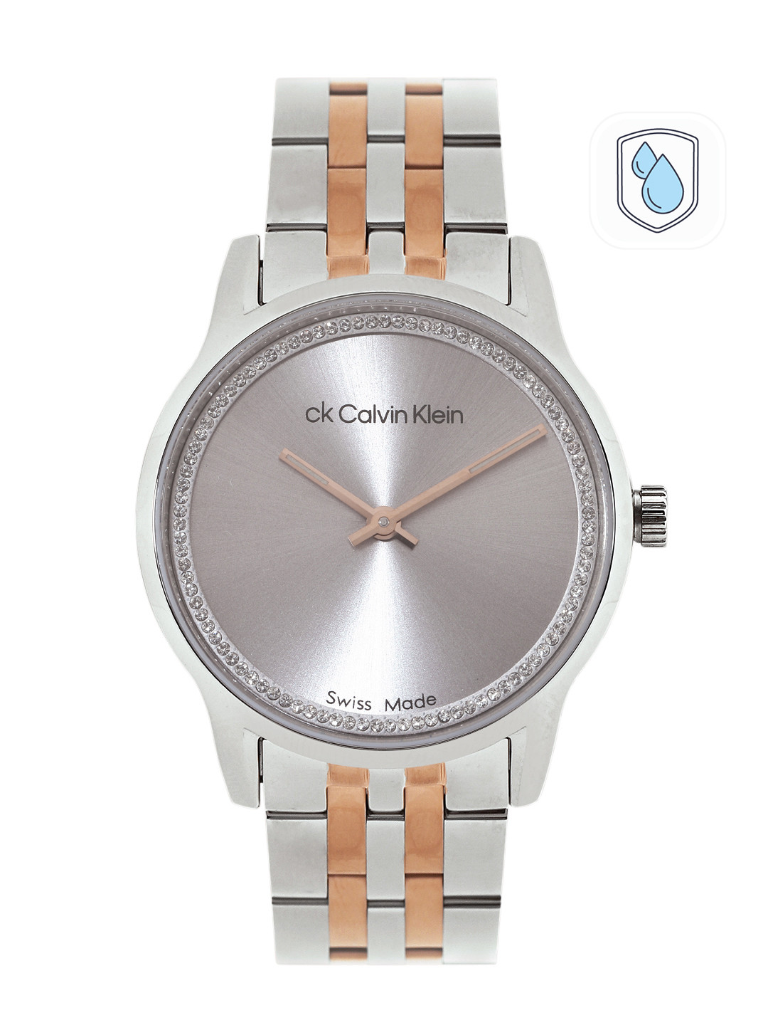 

Calvin Klein Women Embellished Dial Stainless Steel Bracelet Style Analogue Watch 25000020, Grey