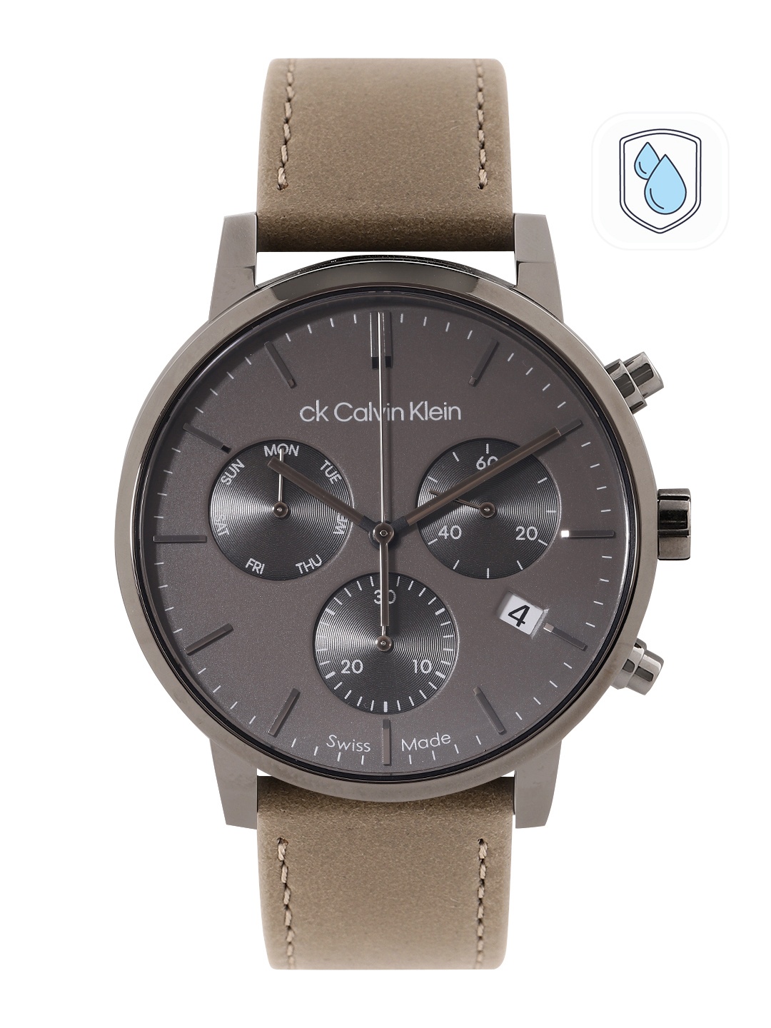 

Calvin Klein Men Swiss Gauge Chronograph Analogue Watch 25000031, Charcoal