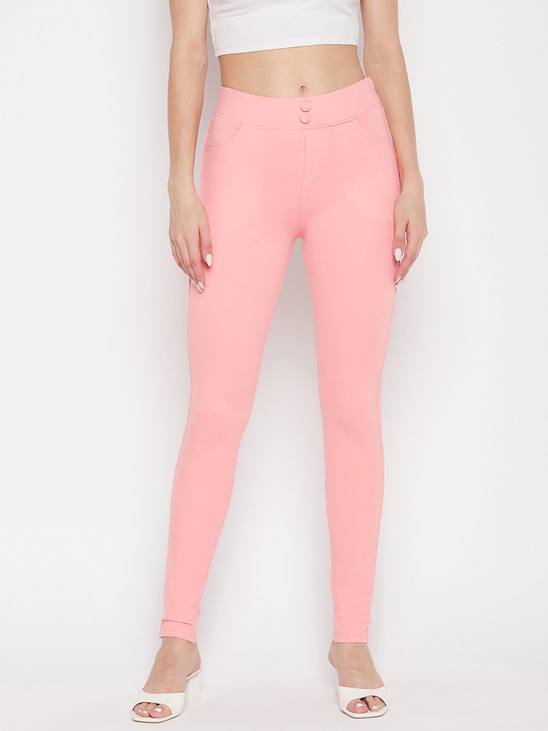 

Clora Creation Women Slim-Fit Treggings, Pink