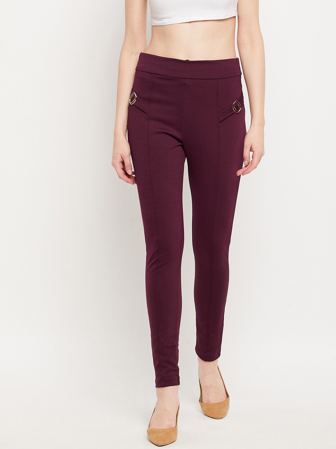 

Clora Creation Women Slim Fit Treggings, Maroon