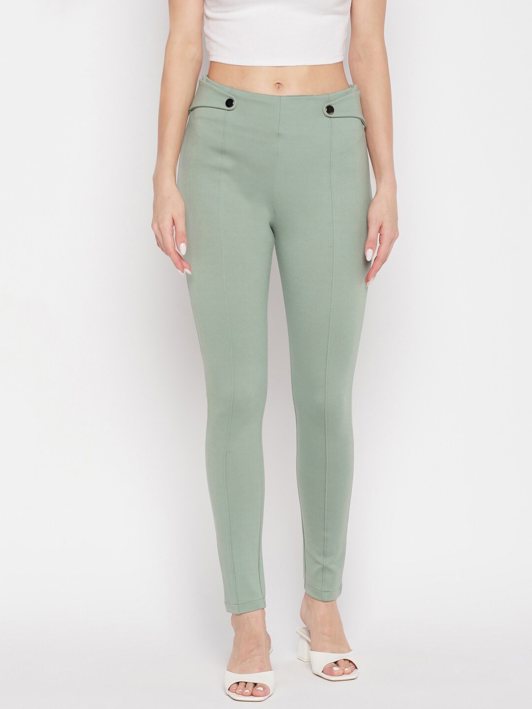 

Clora Creation Women Slim-Fit Treggings, Green