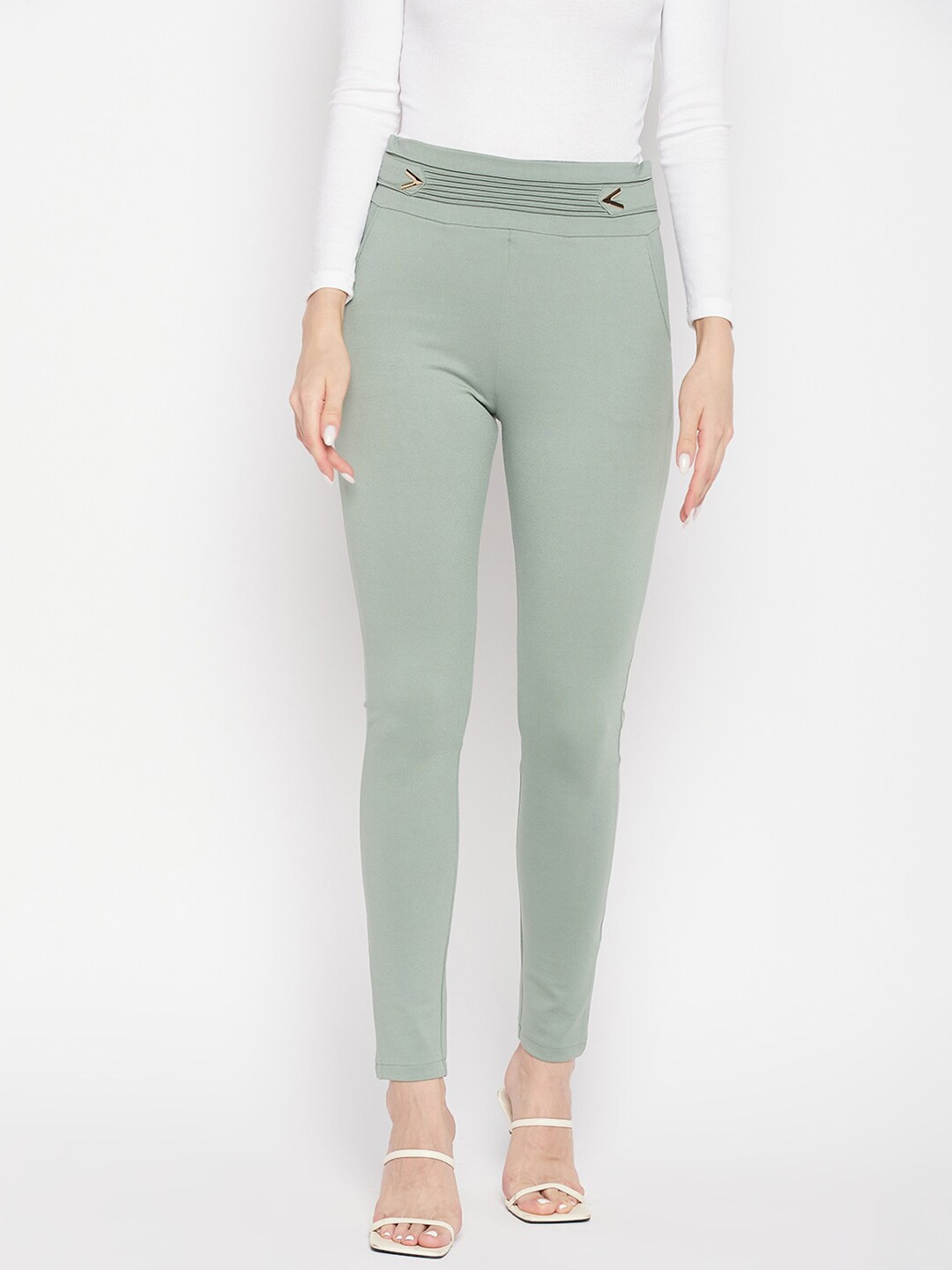 

Clora Creation Women Slim-Fit Treggings, Green