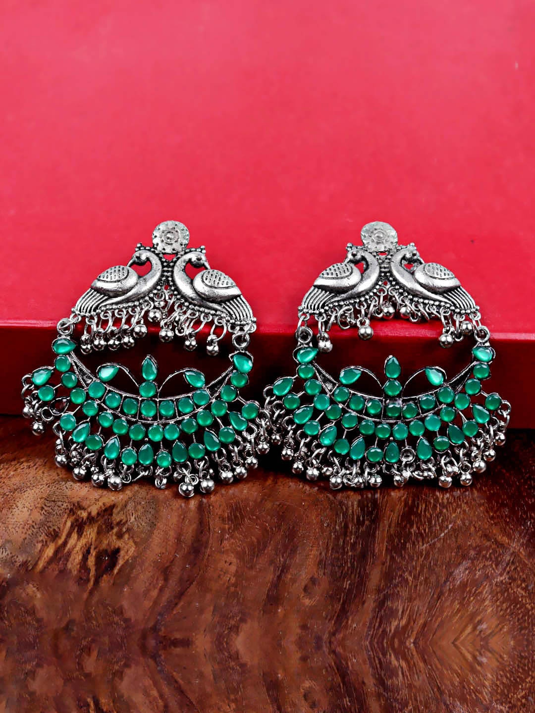 

VAGHBHATT Silver-Plated Classic Jhumkas Earrings