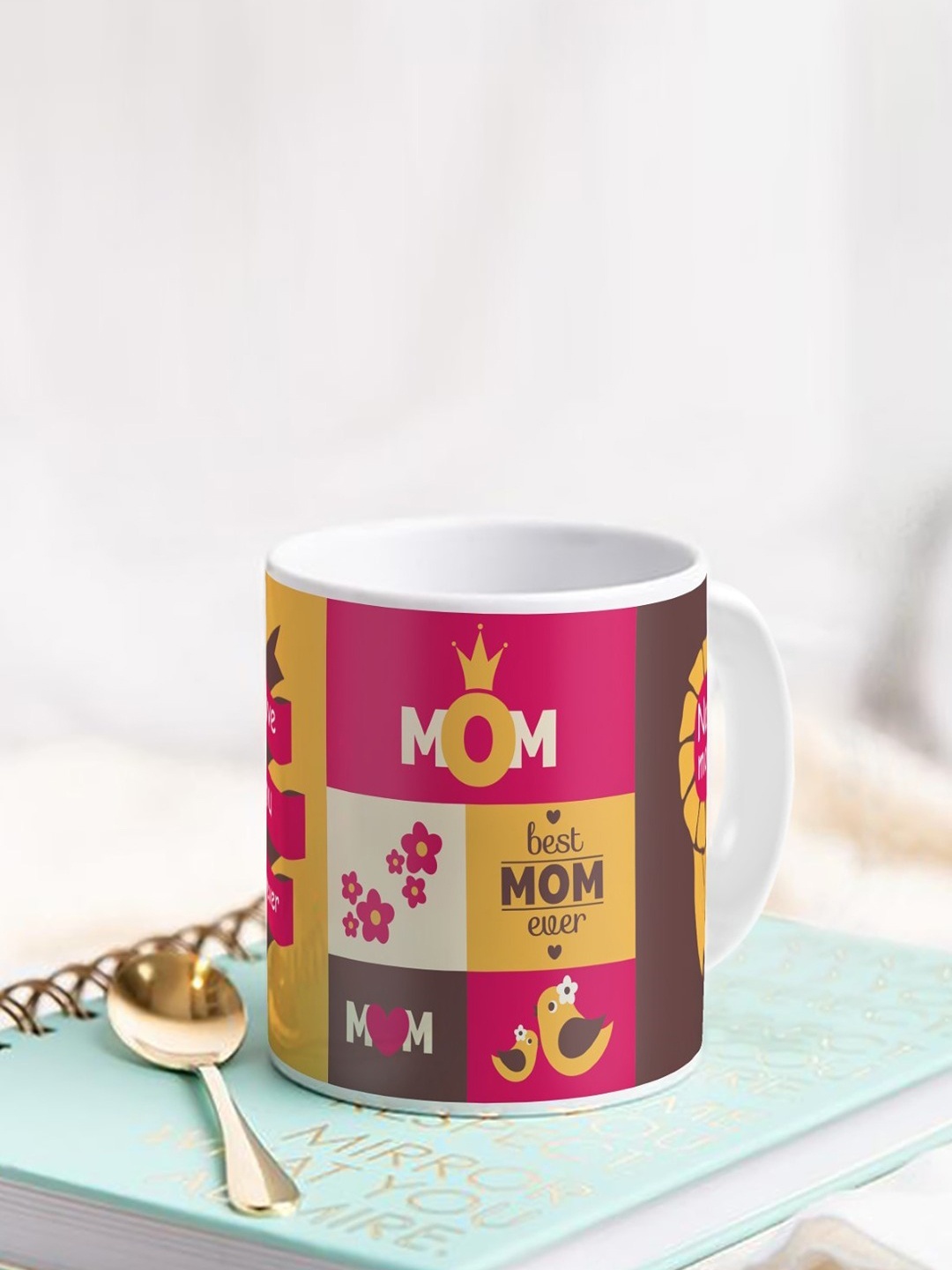 

Indigifts Mom Love You Forever Glossy Ceramic Coffee Mug, Pink