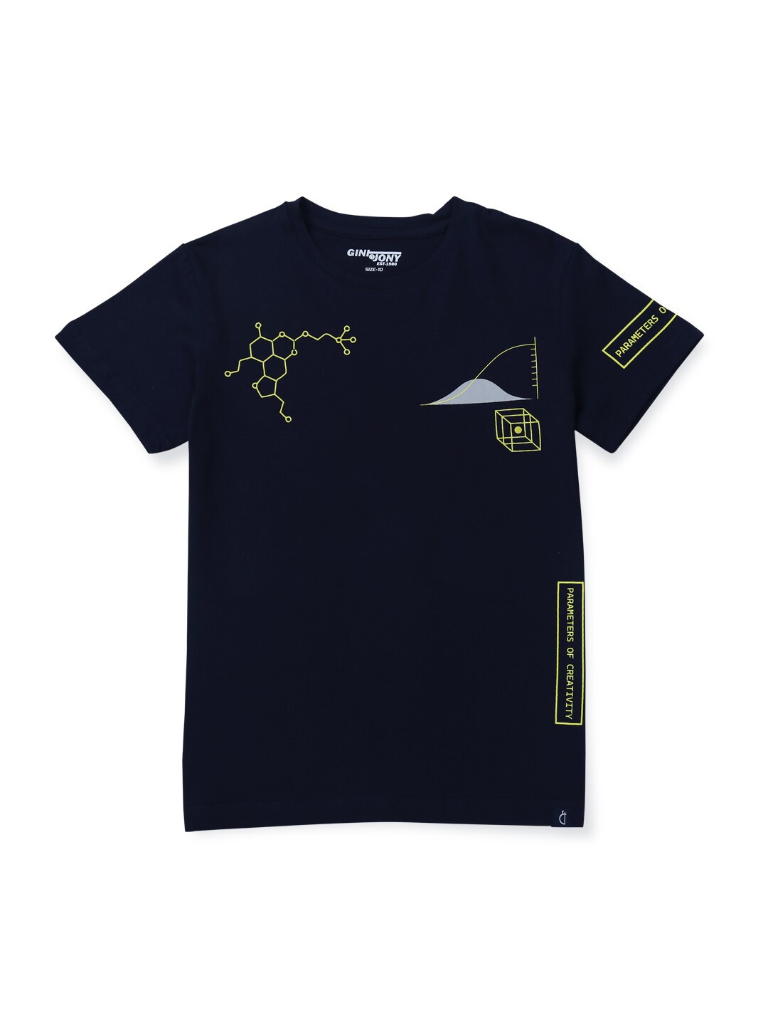 

Gini and Jony Boys Graphic Printed Round Neck Short Sleeve Cotton T-shirt, Black