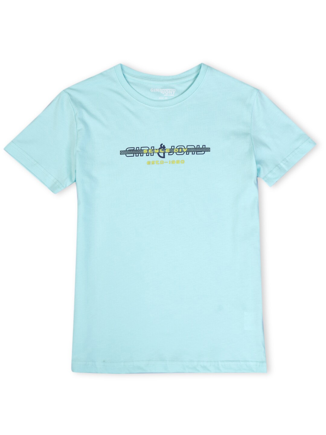 

Gini and Jony Boys Round Neck Cotton Casual T-Shirt, Blue