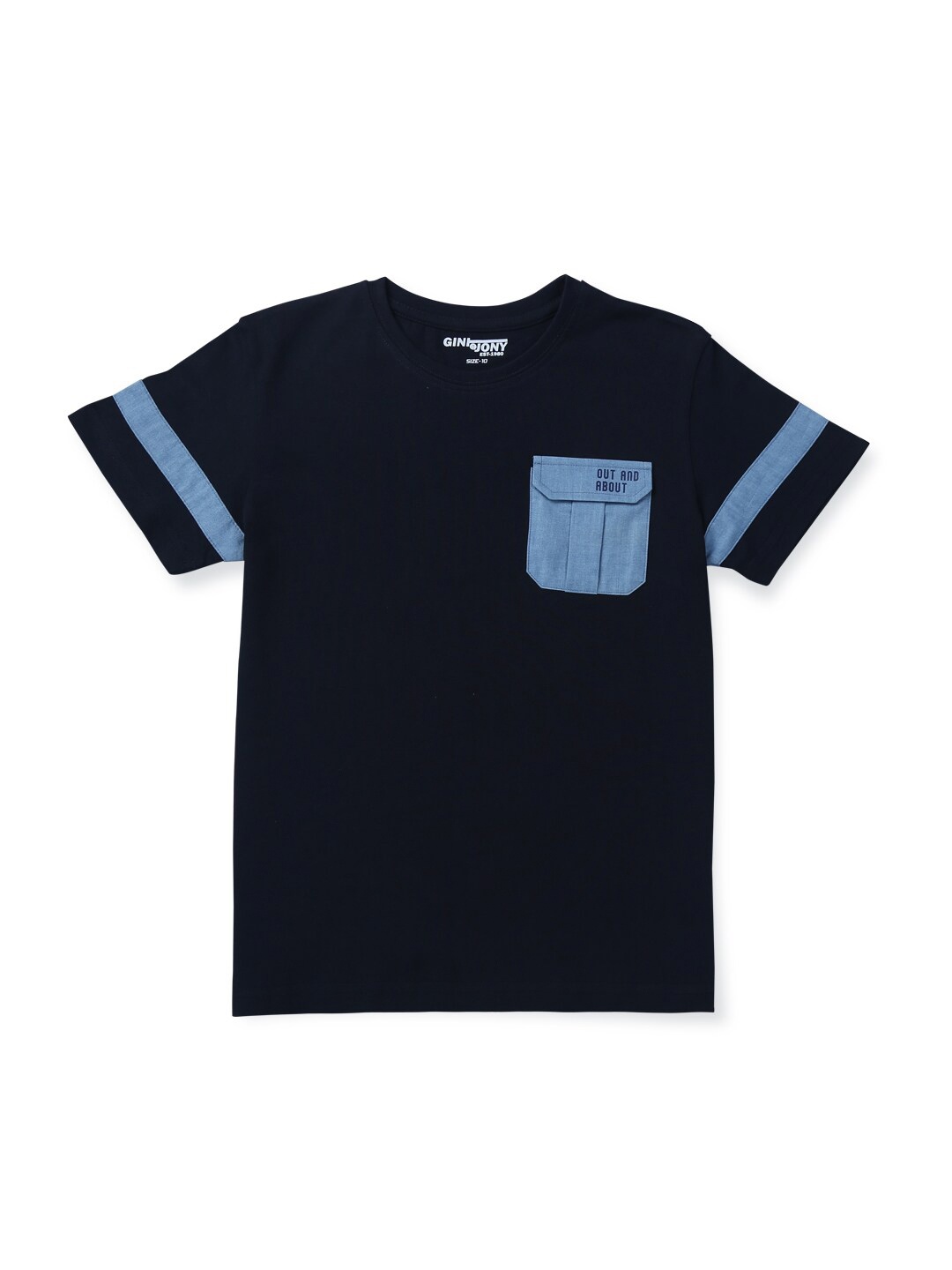 

Gini and Jony Boys Casual Cotton T-shirt With Pocket, Navy blue