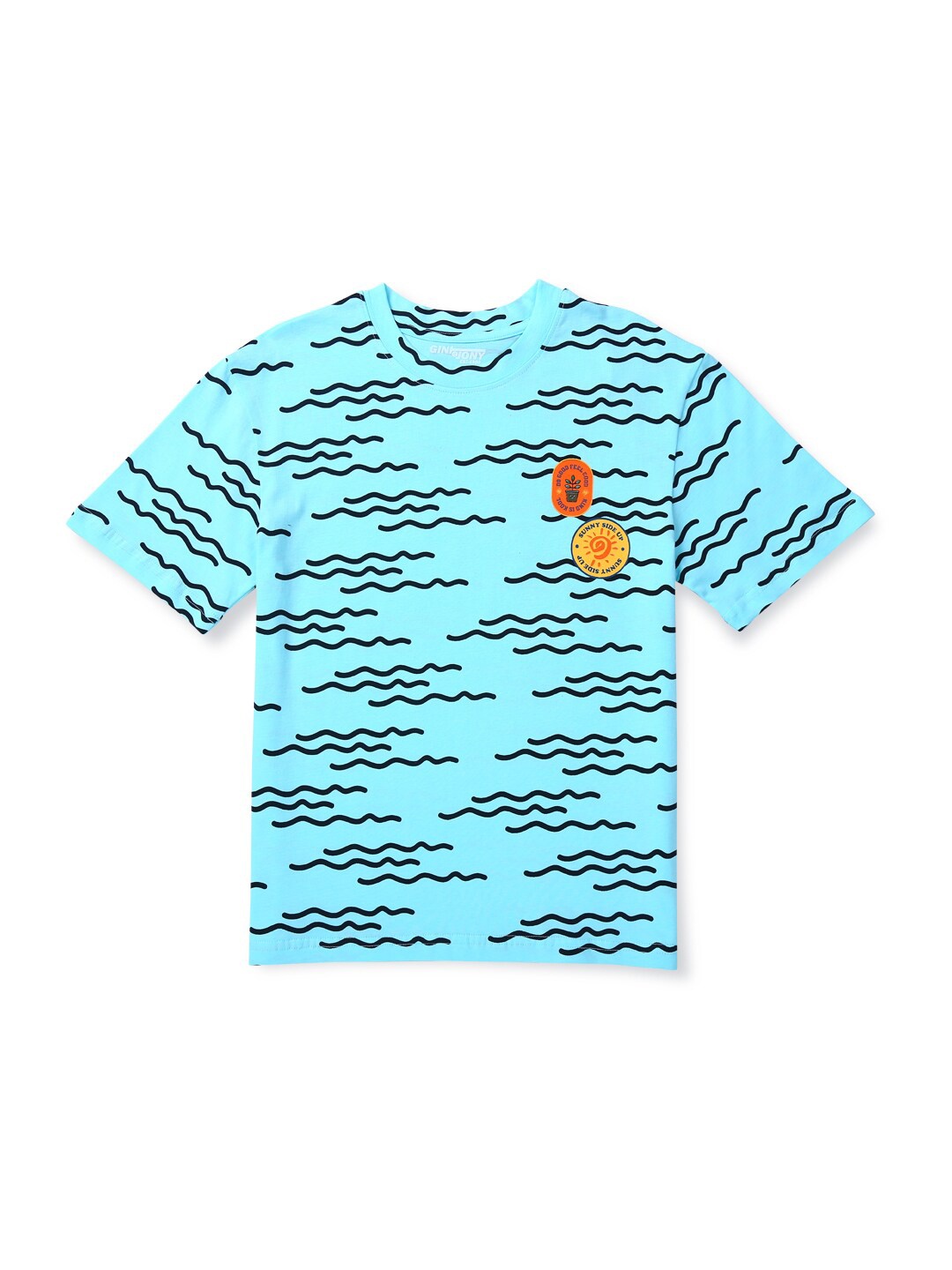 

Gini and Jony Boys Abstract Printed Cotton Casual T-Shirt, Blue